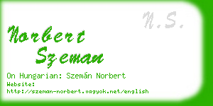 norbert szeman business card